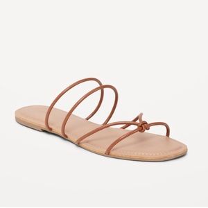 NWT Old Navy Faux Leather Strappy Knotted Sandals - Cognac, size 7